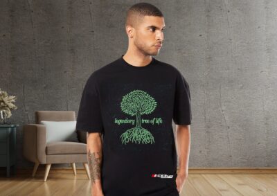 Men’s Branded Tees model wearing a front-print T-shirt