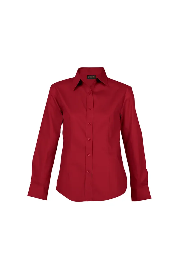 C63s Brushed Cotton Twill Blouse Long Sleeve Ladies