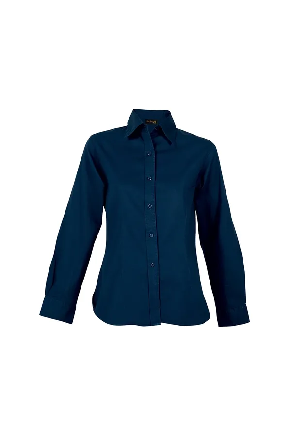 C63s Brushed Cotton Twill Blouse Long Sleeve Ladies