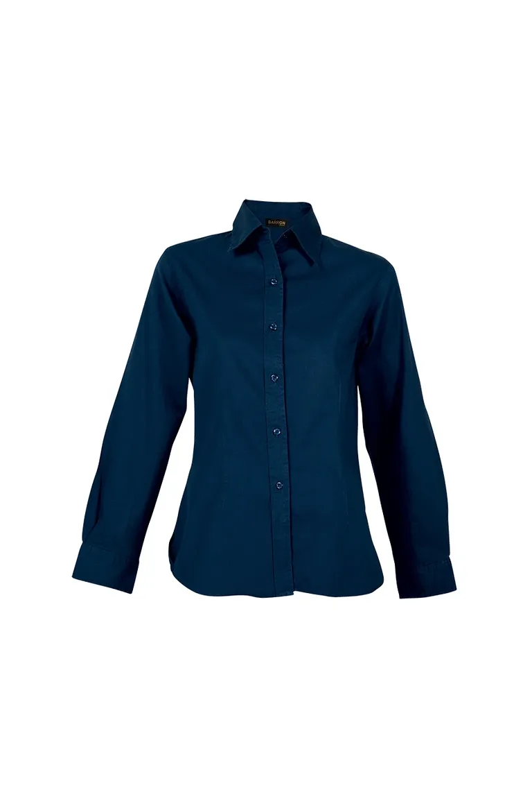 C63s Brushed Cotton Twill Blouse Long Sleeve Ladies