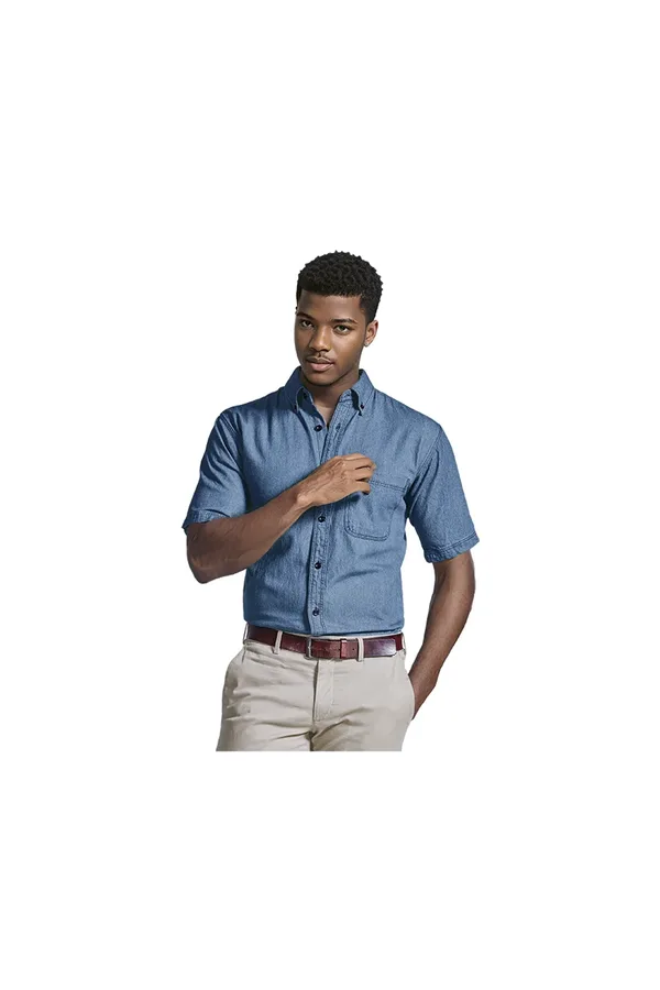C63s Denim Shirt Short Sleeve Mens