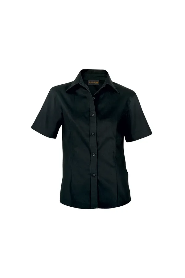 C63s Brushed Cotton Twill Blouse Short Sleeve Ladies