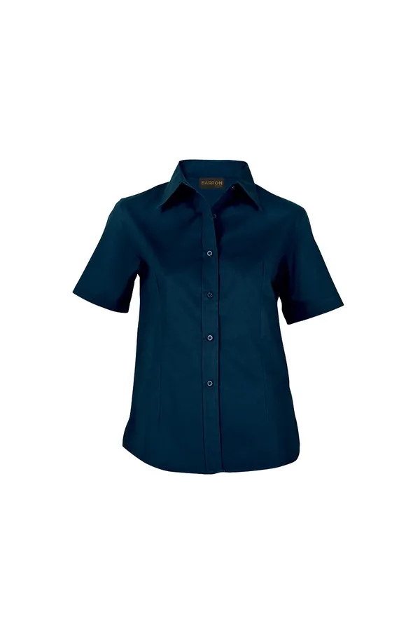 C63s Brushed Cotton Twill Blouse Short Sleeve Ladies