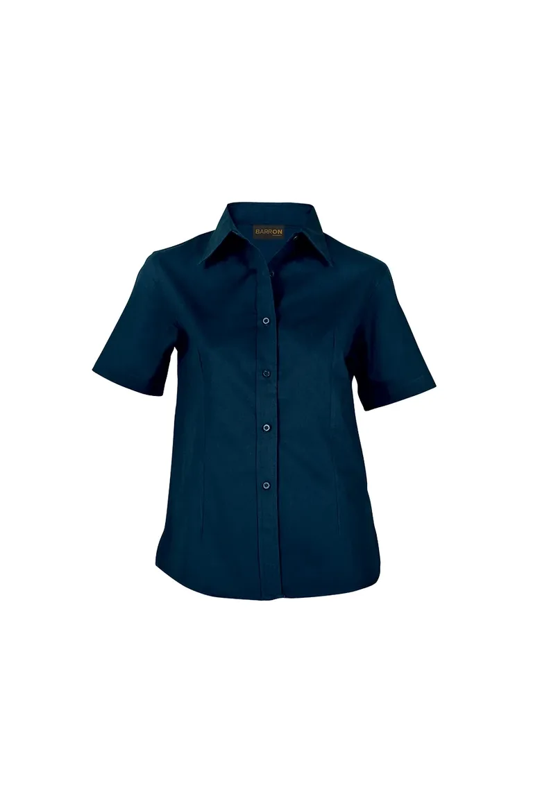 C63s Brushed Cotton Twill Blouse Short Sleeve Ladies