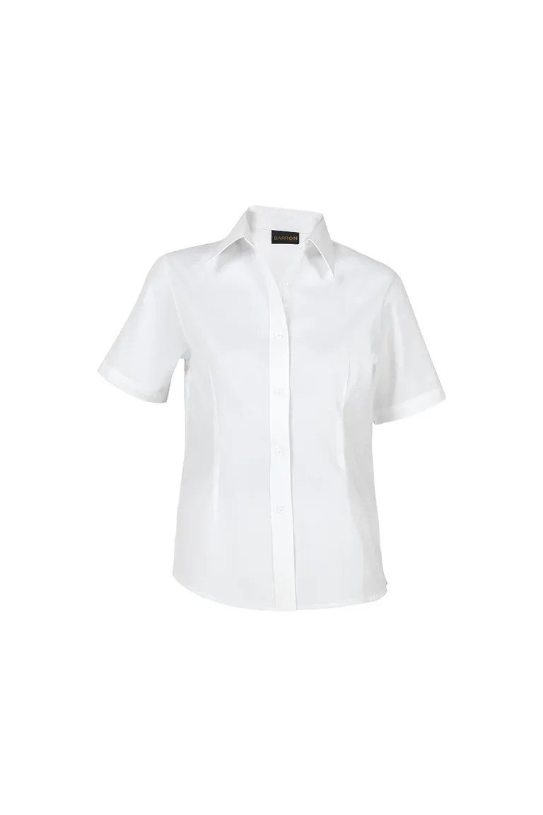 C63s Brushed Cotton Twill Blouse Short Sleeve Ladies