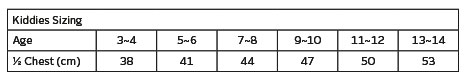 Max Jacket Kiddies — official Barron size guide