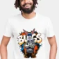 Bugs Street King graphic T-shirt — White front view on the catalogue model