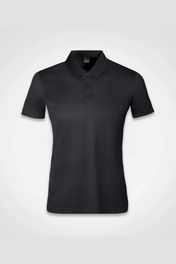 C63s Ladies Team Polo in Black — plain front view