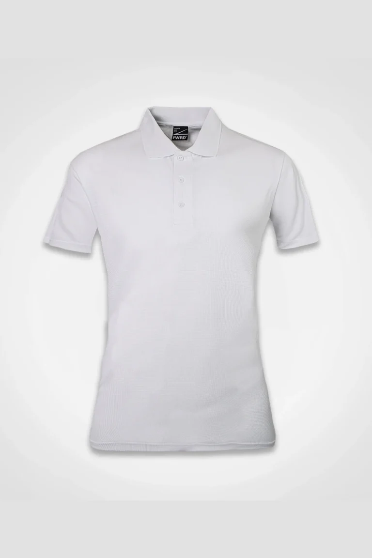 C63s Ladies Team Polo in White — plain front view