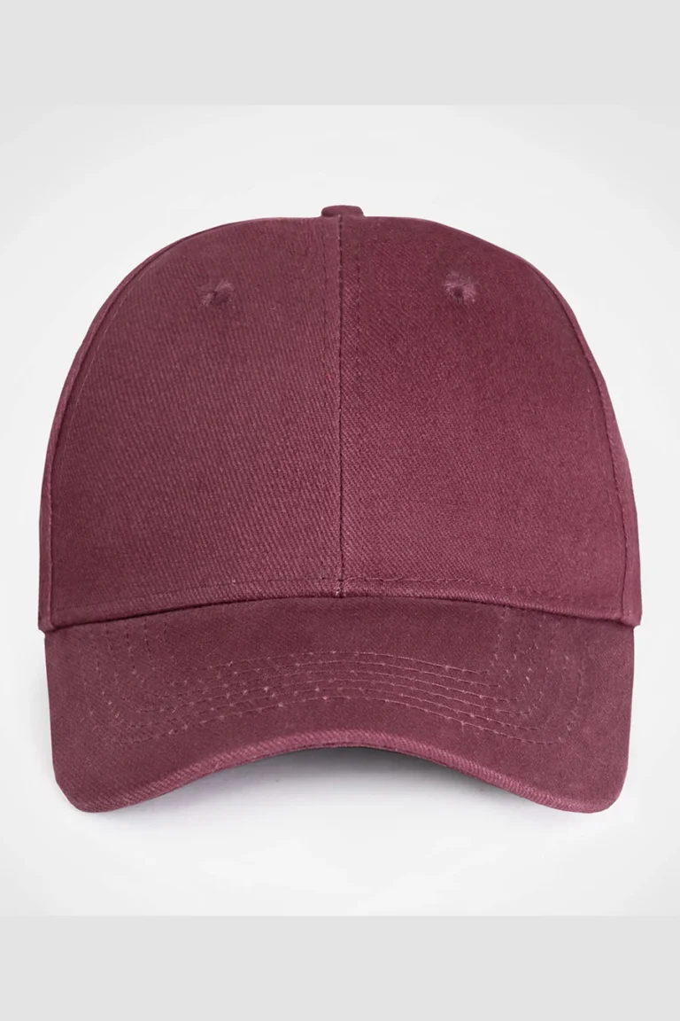C63s Everyday Six-Panel Cap in Burgundy — plain front view