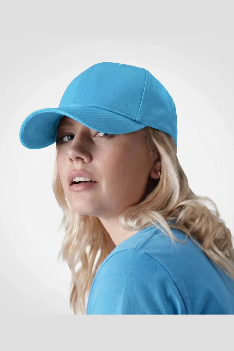 C63s Everyday Six-Panel Cap in Powder Blue — plain front view