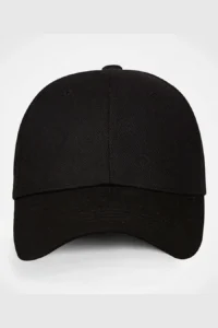 C63s Six-Panel Cap in Black — plain front view