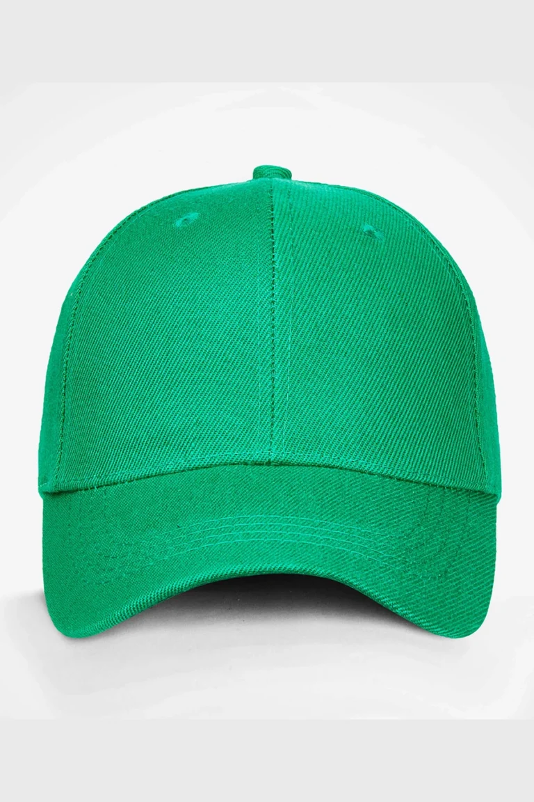 C63s Six-Panel Cap in Emerald — plain front view