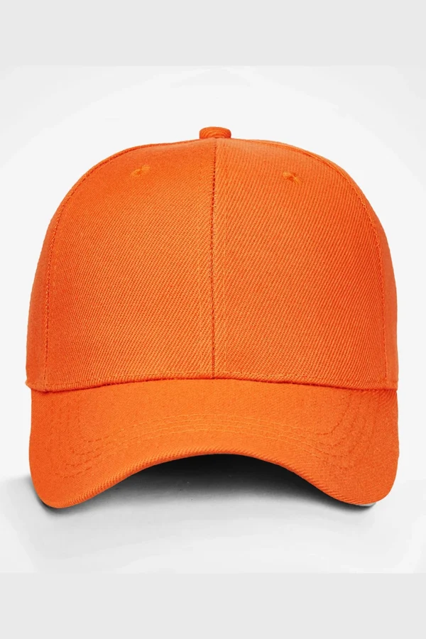 C63s Six-Panel Cap in Orange — plain front view