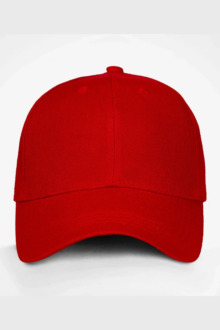 C63s Six-Panel Cap in Red — plain front view