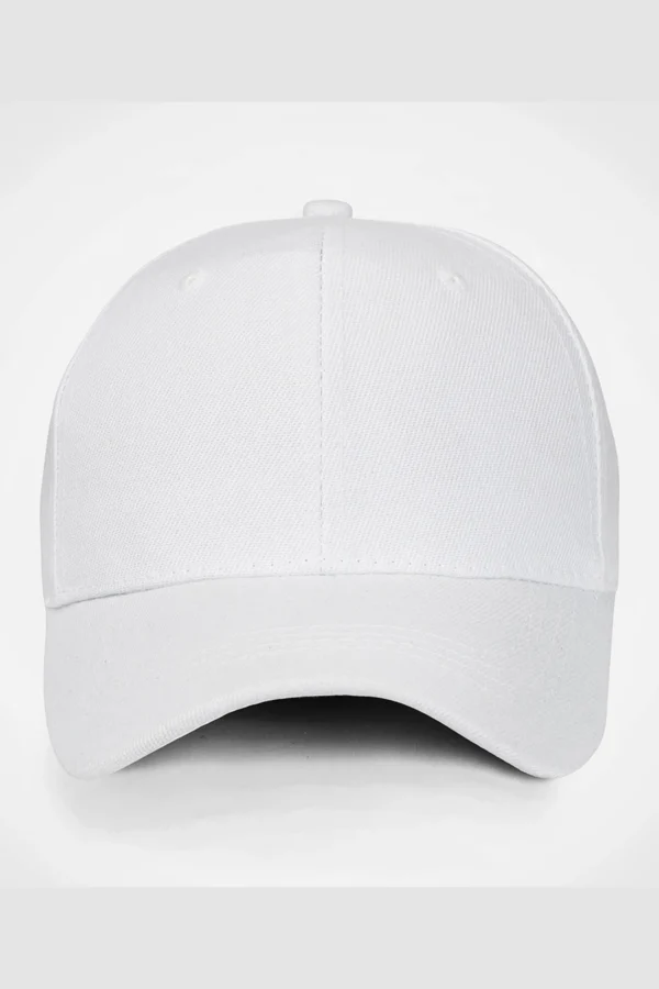 C63s Six-Panel Cap in White — plain front view