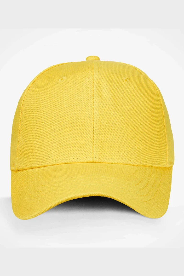 C63s Six-Panel Cap in Yellow — plain front view