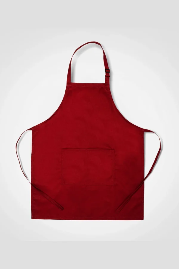 C63s Chef Apron in Red — plain front view