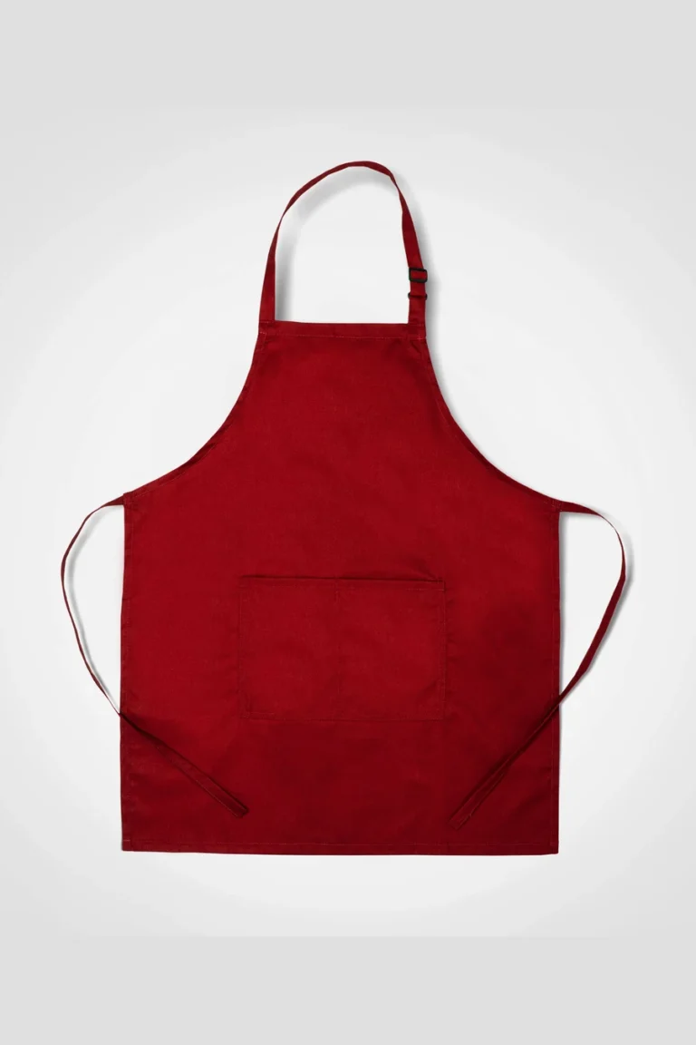 C63s Chef Apron in Red — plain front view