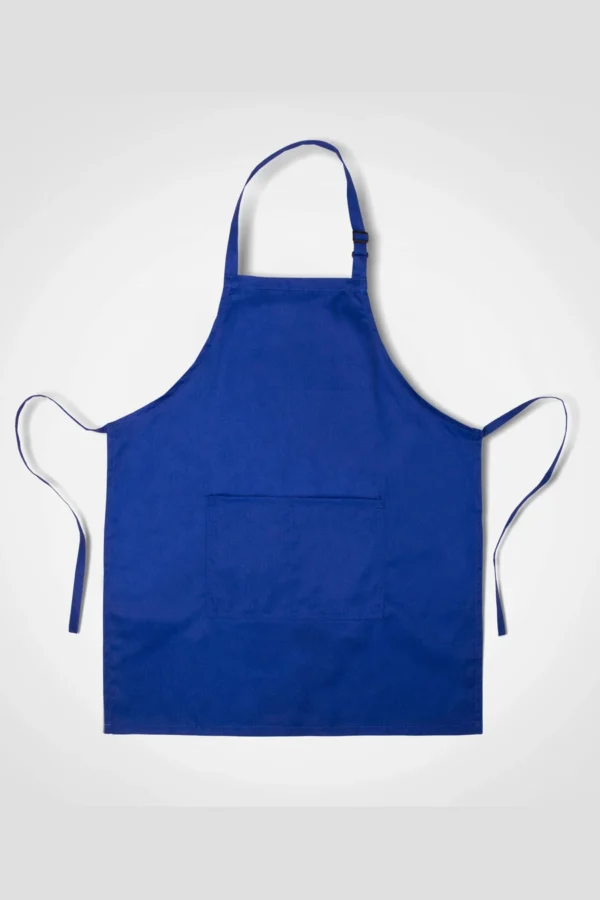 C63s Chef Apron in Royal — plain front view