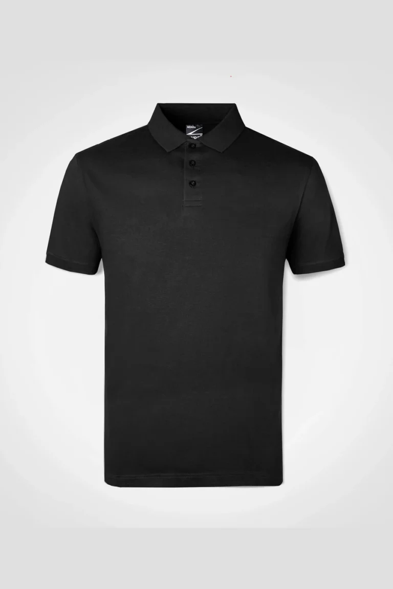 C63s Everyday Team Polo in Black — plain front view