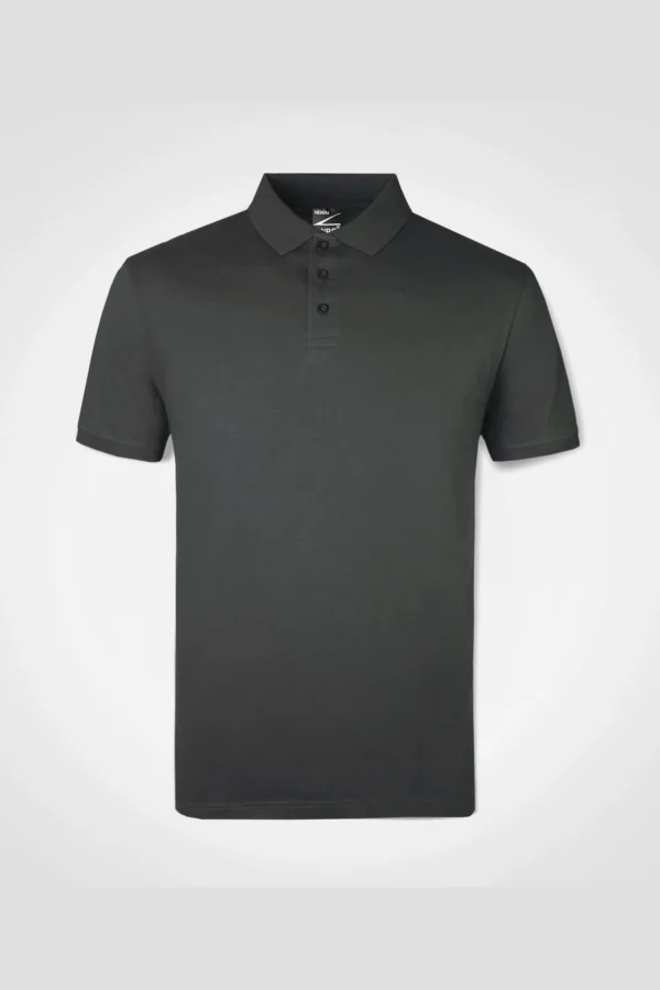 C63s Everyday Team Polo in Charcoal — plain front view