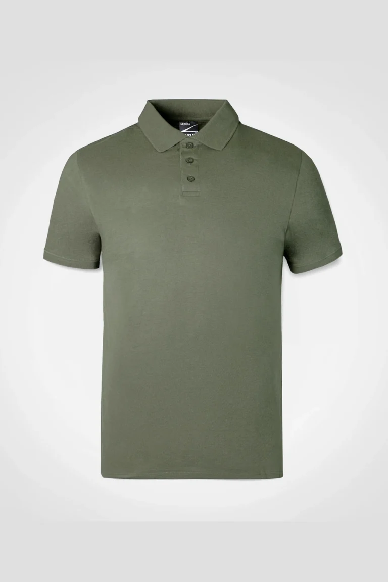 C63s Everyday Team Polo in Olive — plain front view
