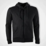 C63s Team Zip Hoodie in Black — plain front view