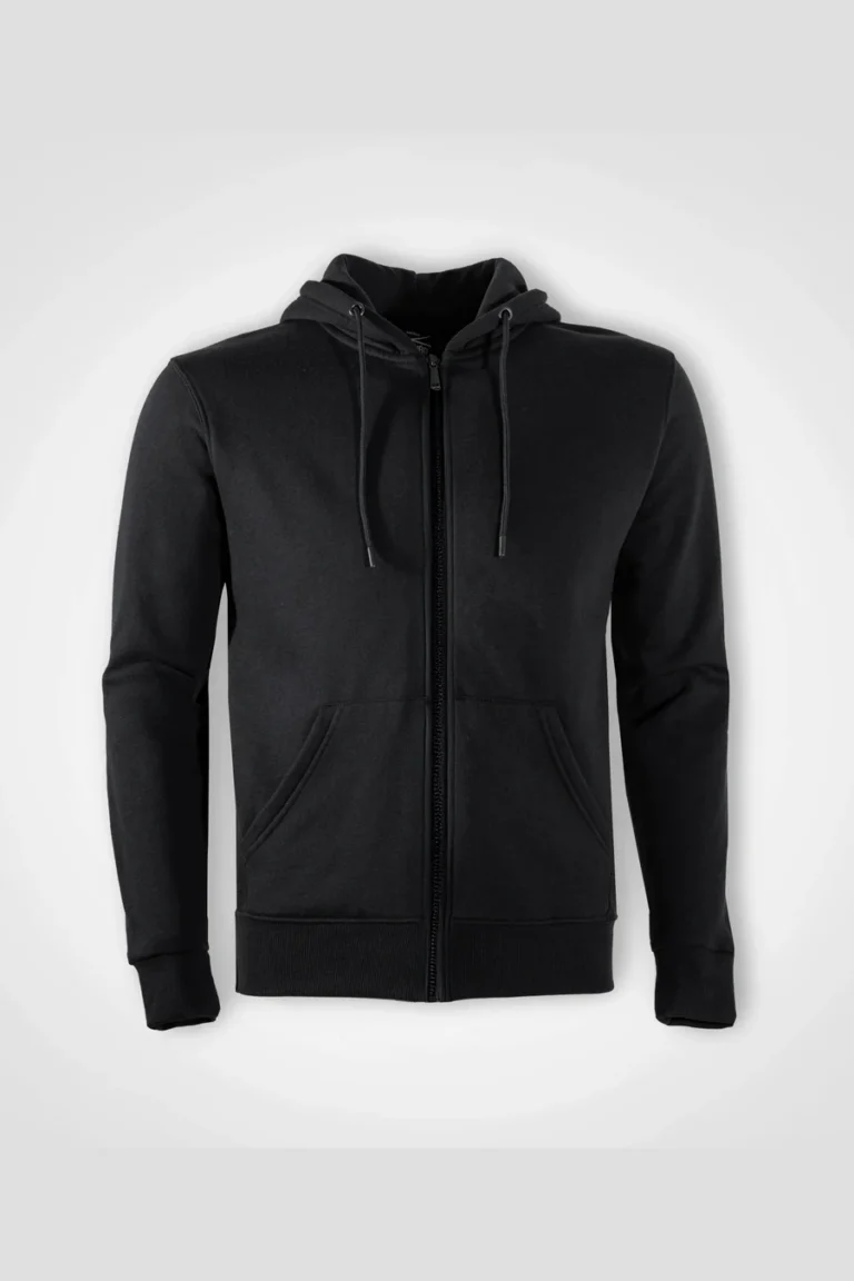 C63s Team Zip Hoodie in Black — plain front view