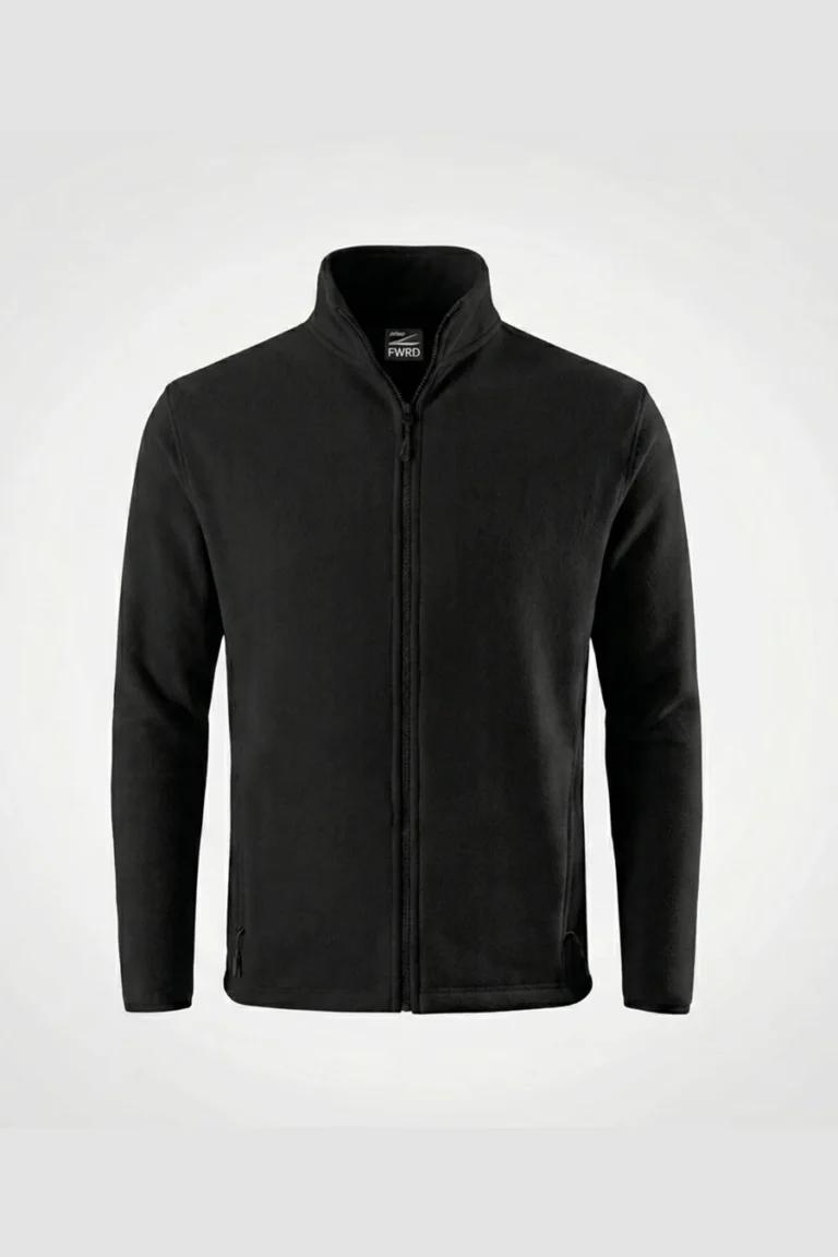 C63s Team Microfleece Jacket in Black — plain front view