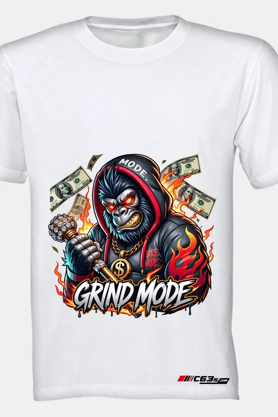 Grind Mode Graphic T-Shirt — white front view