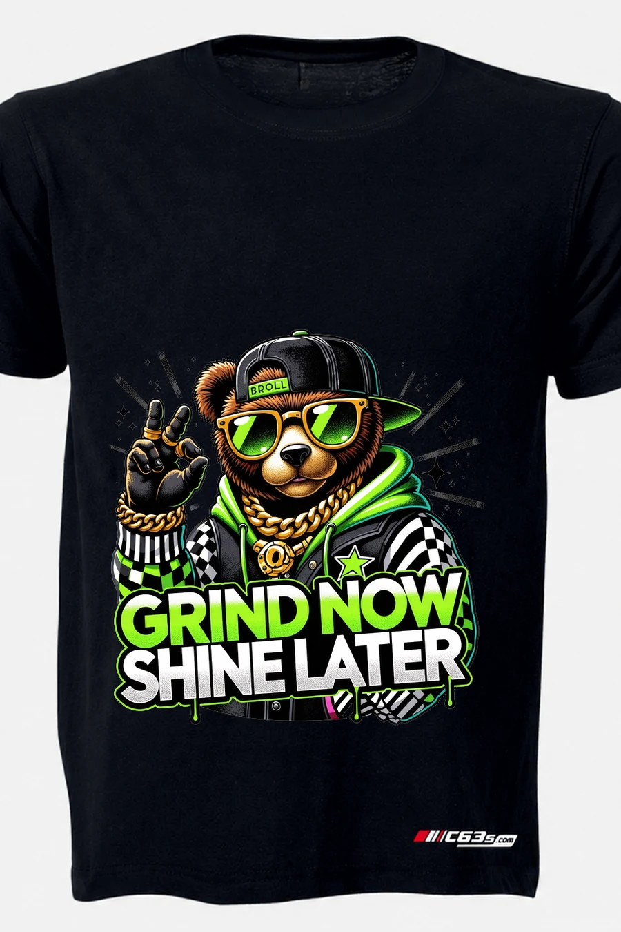 Grind Now, Shine Later Graphic T-Shirt — bottle front view