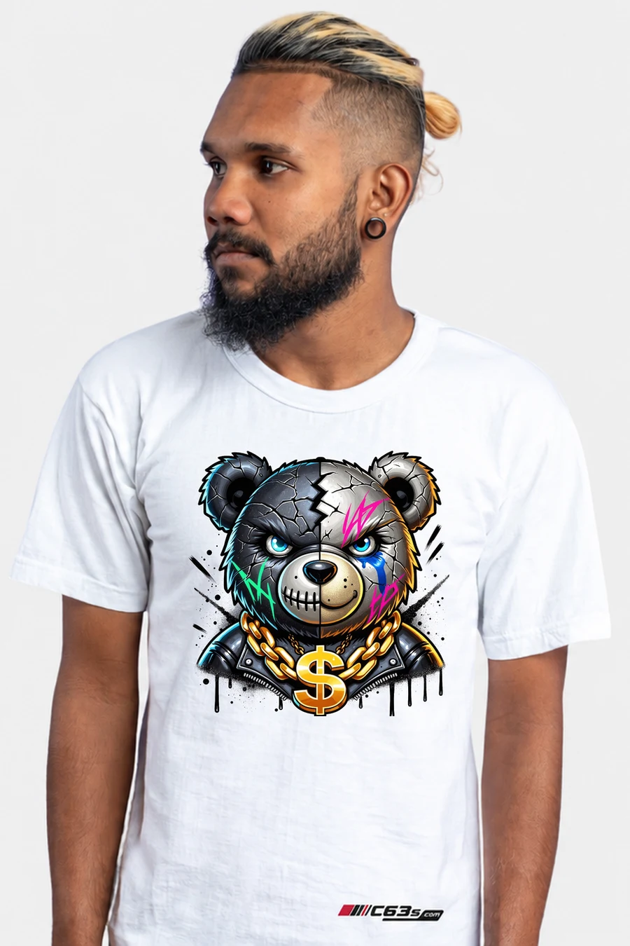 Hustle Bear Graphic T-Shirt — hover front view