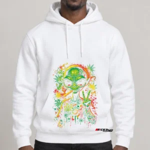 Intergalactic Haze Pullover Hoodie — model front view
