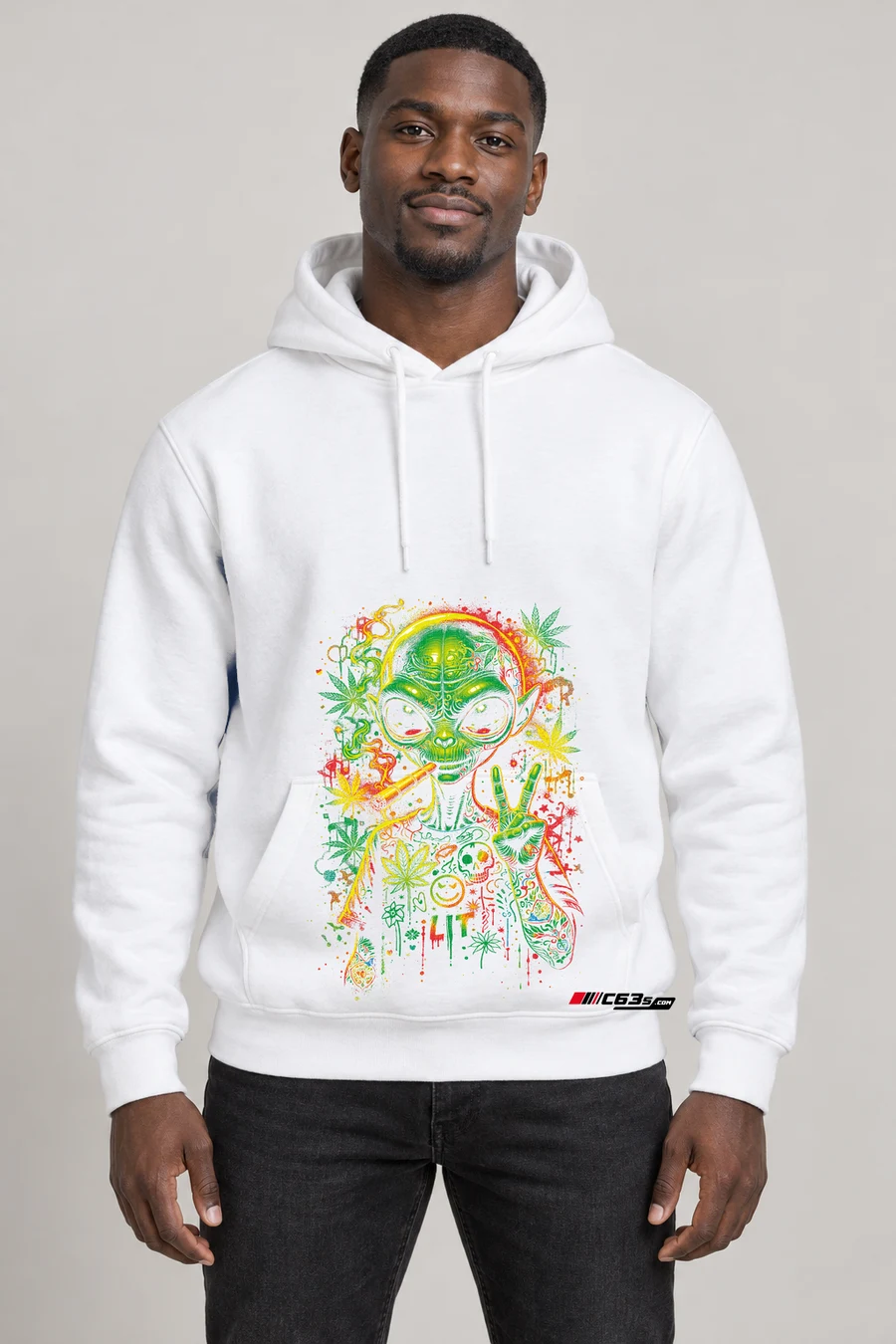 Intergalactic Haze Pullover Hoodie — navy front view