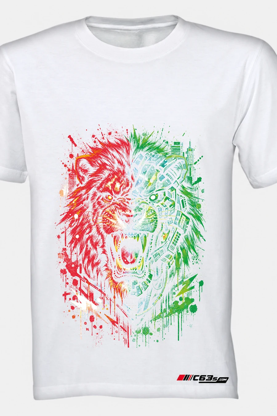 Tiger Duality Graphic T-Shirt — yellow front view