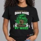 Todays Good Mood on a black tee — model front view