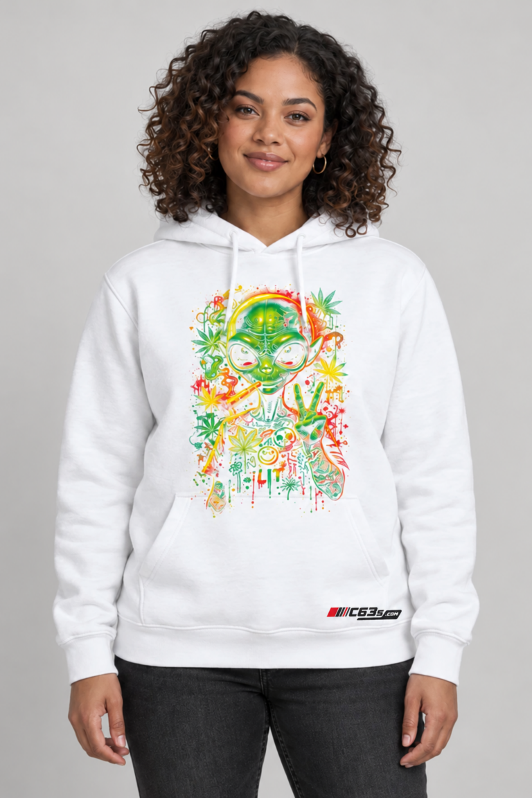 Intergalactic Haze Pullover Hoodie with embroidered C63s.com master logo