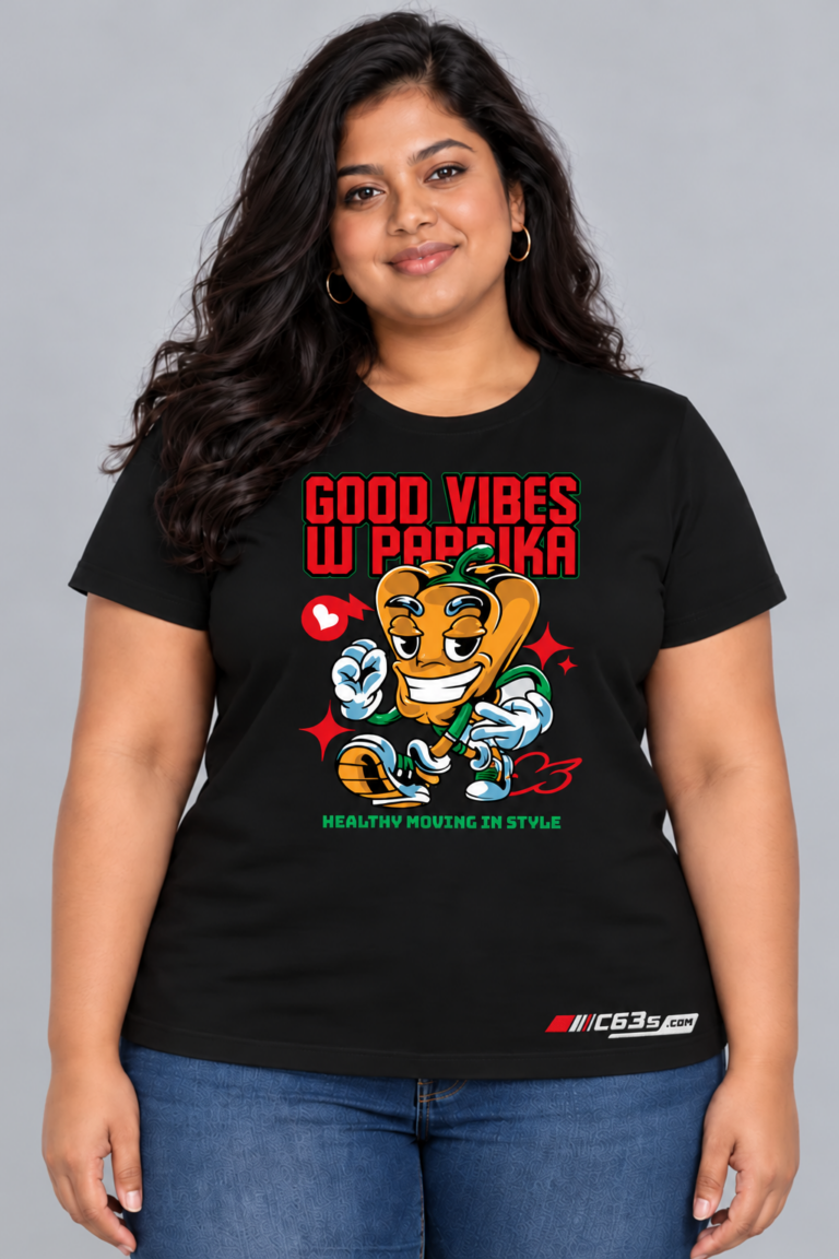 Paprika Good Vibes with embroidered C63s.com master logo