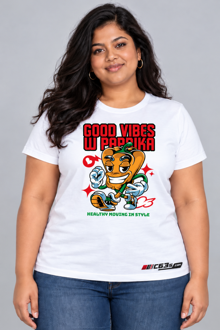 Paprika Good Vibes with exact embroidered C63s.com master logo