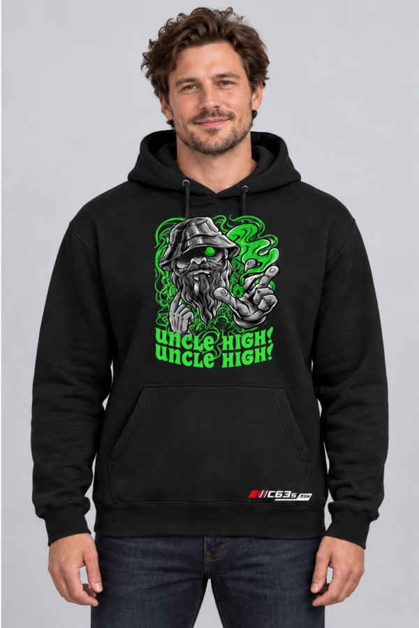 Uncle High Hoodie with embroidered C63s.com master logo