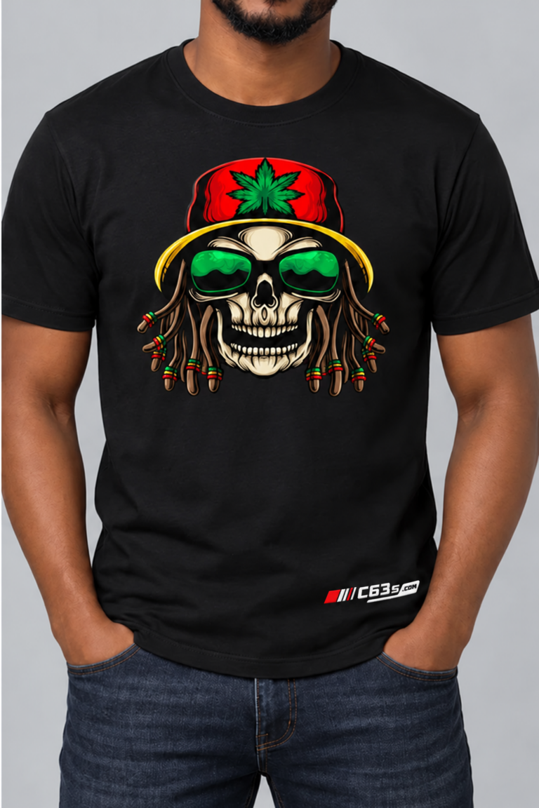 Weed Rasta Skull with embroidered C63s.com master logo