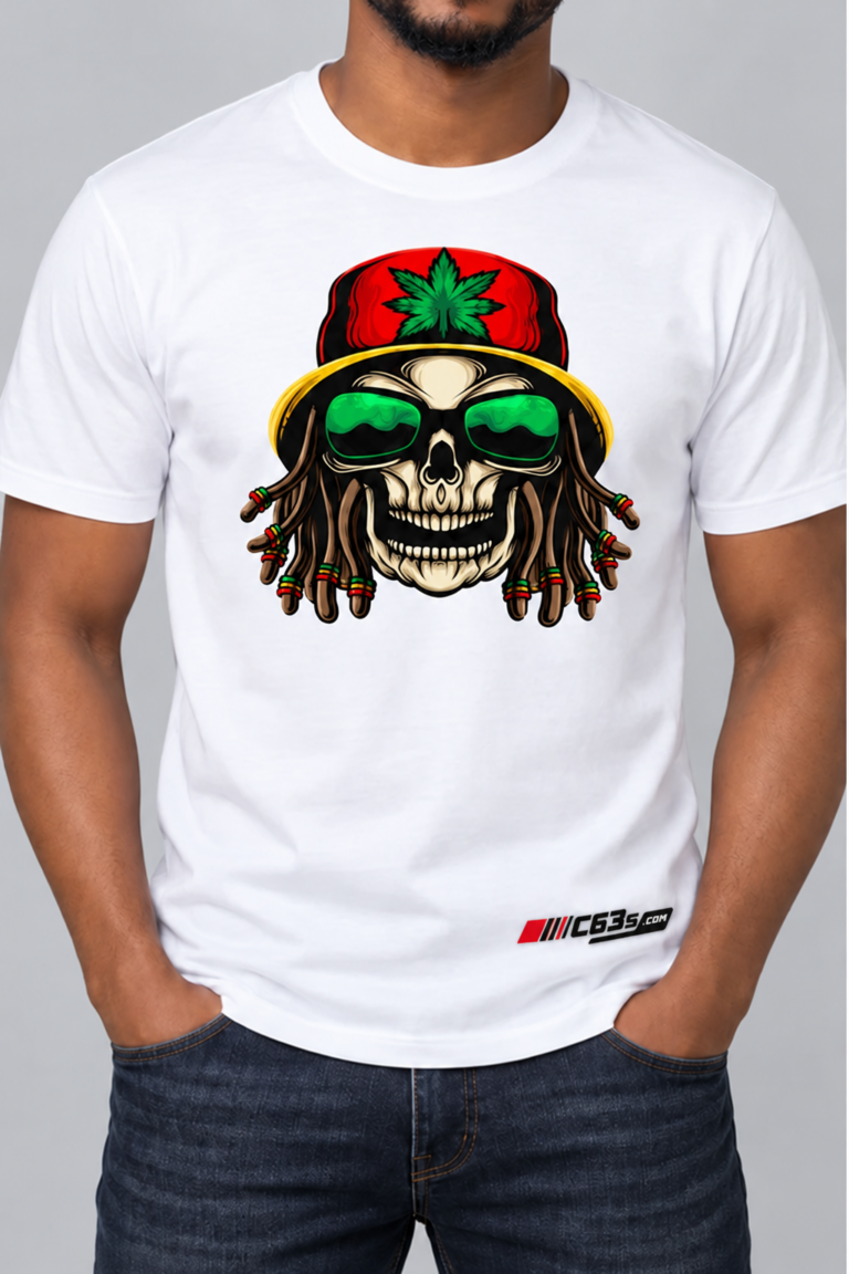 Weed Rasta Skull with embroidered C63s.com master logo