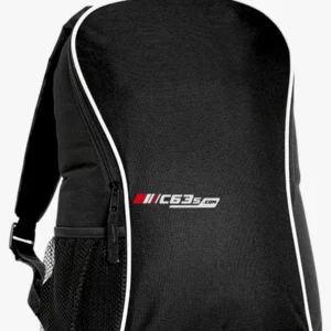 C63s Curve and Arch Design Backpack — C63s logo branding preview; custom branding quoted separately