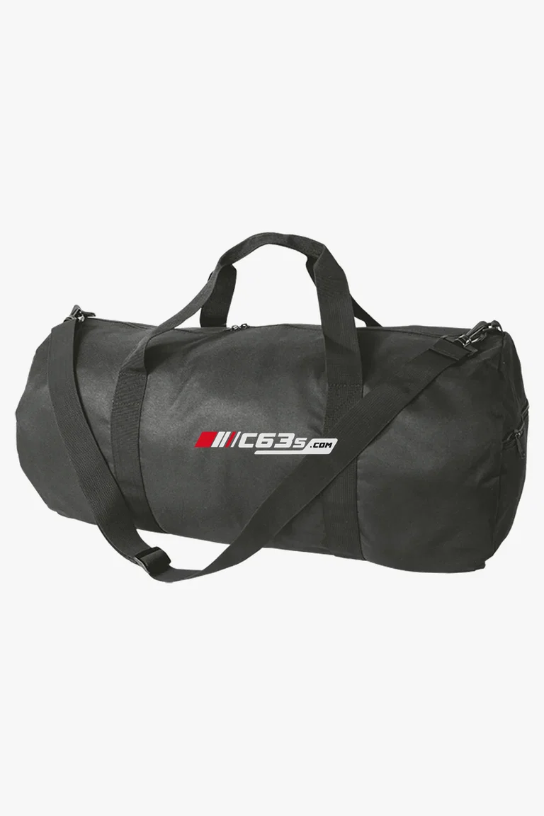 C63s Adey Duffel Bag — C63s logo branding preview; custom branding quoted separately