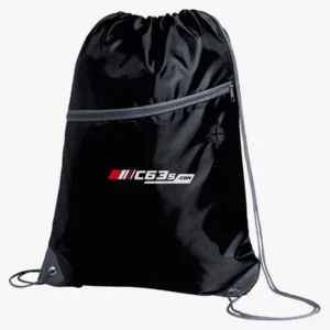 C63s Blades Drawstring Bag — C63s logo branding preview; custom branding quoted separately