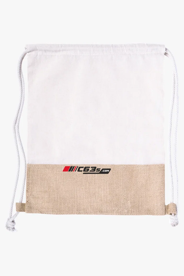 C63s Badix Drawstring Bag — C63s logo branding preview; custom branding quoted separately