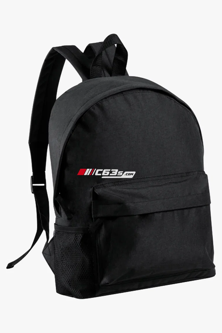 C63s Caldy Backpack — C63s logo branding preview; custom branding quoted separately