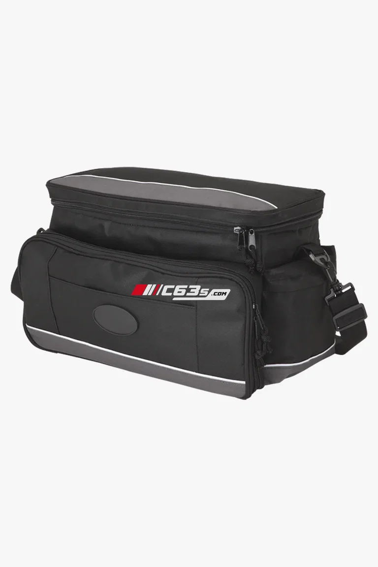 C63s Cooler Bag with Braai Set — C63s logo branding preview; custom branding quoted separately