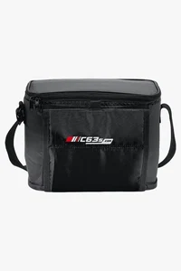 C63s Cooler with Folding Cup Holders — C63s logo branding preview; custom branding quoted separately